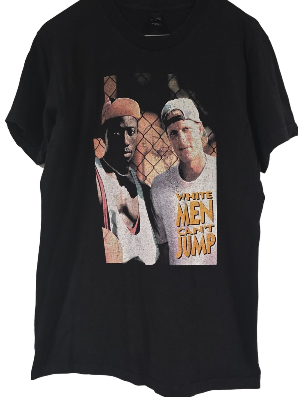 Tultex White Men Can't Jump Graphic Short-Sleeved T-Shirt - Size Medium Unisex